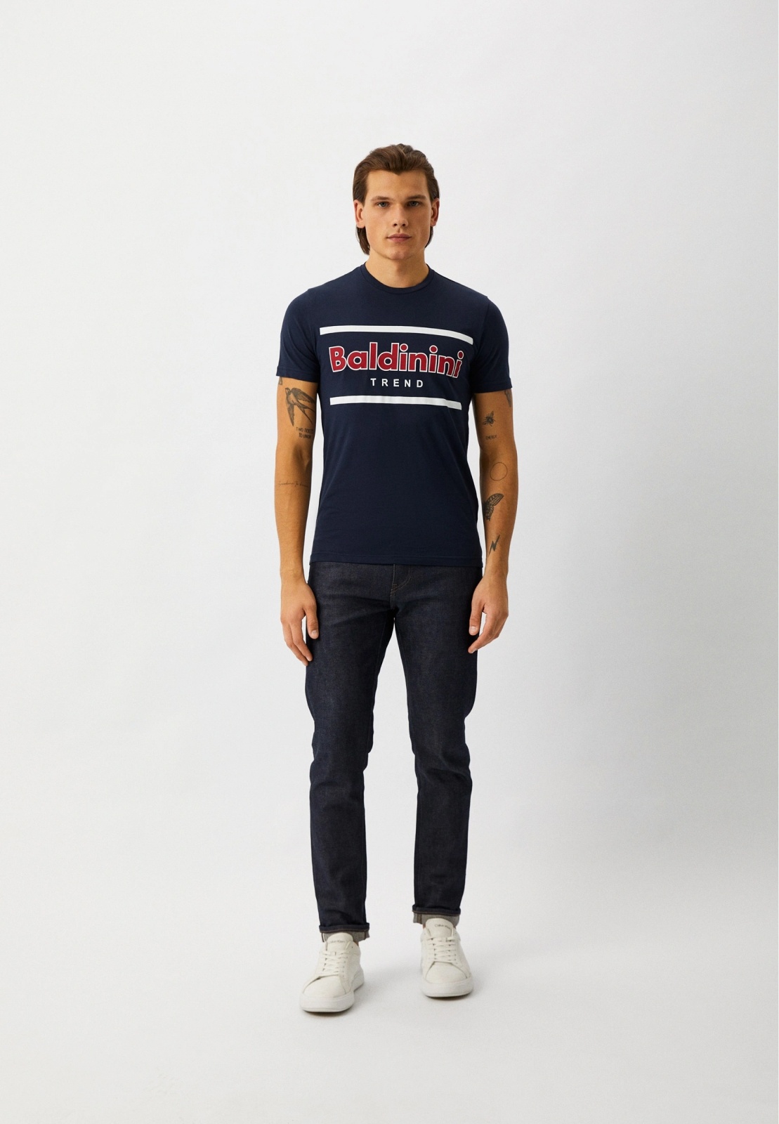 Baldinini Trend Blue Short Sleeve T-Shirt for Men - Image 2