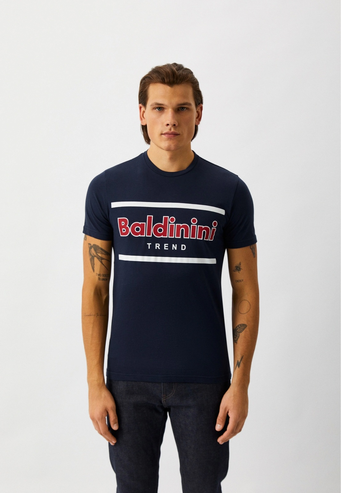 Baldinini Trend Blue Short Sleeve T-Shirt for Men - Image 3