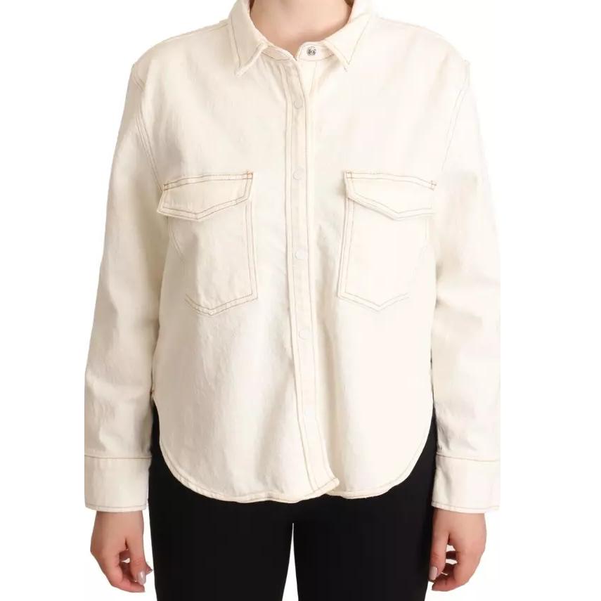 Authentic Levi's Long Sleeves White Collared Polo Top for Men