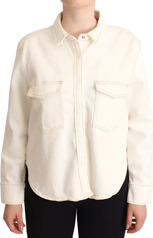 Authentic Levi's Long Sleeves White Collared Polo Top for Men - Image 2