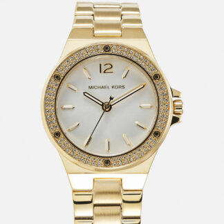 Michael Kors Elegant Women’s Gold Stainless Steel Quartz Watch with Rhinestone Details