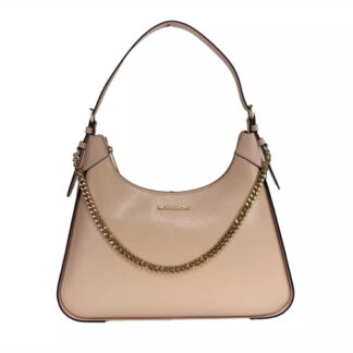 Michael Kors Wilma Large Chain Shoulder Bag in Powder Blush Smooth Leather