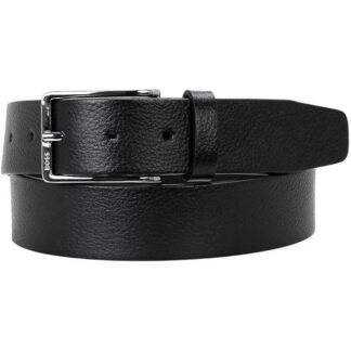 Boss Men's Black Leather Belt with Buckle - Fall/Winter Essential