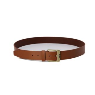 Boss Men's Brown Leather Buckle Belt - The Ultimate Accessory