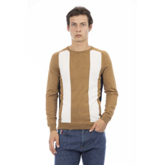 Baldinini Trend Brown Long Sleeve Cotton Sweater for Men