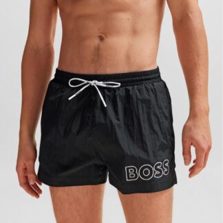 Boss Men's Black Print Swimwear