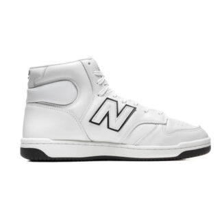 New Balance BB480 White Leather Sneakers