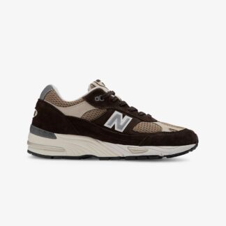 New Balance 991v1 Brown Suede & Fabric Sneakers