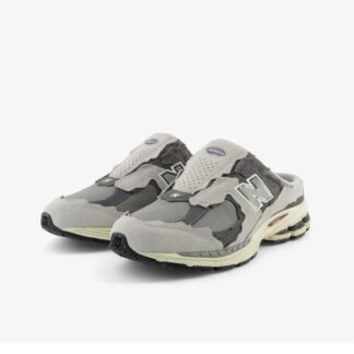 New Balance 2002 Mule Grey Leather Sneakers
