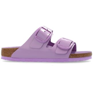 Birkenstock Women's Lilac Leather Slip-On Slippers with Buckle