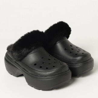 Crocs Women's Black Slippers Rubber Sole Fall/Winter Comfort Footwear