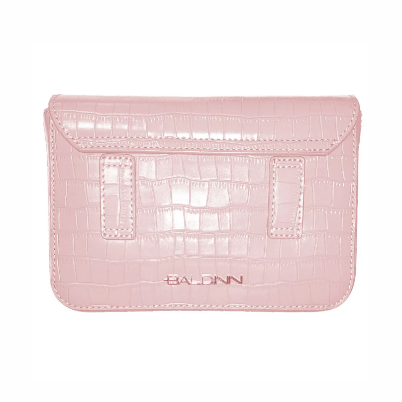 Baldinini Trend Pink Python Print Calfskin Leather Clutch Bag with Removable Strap - Image 3