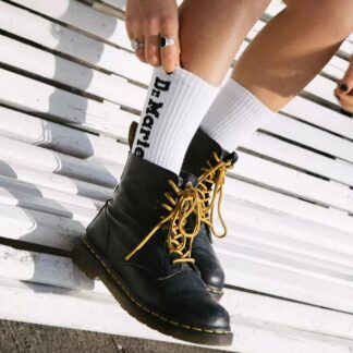 Dr. Martens Women's Black Leather Round Toe Boots