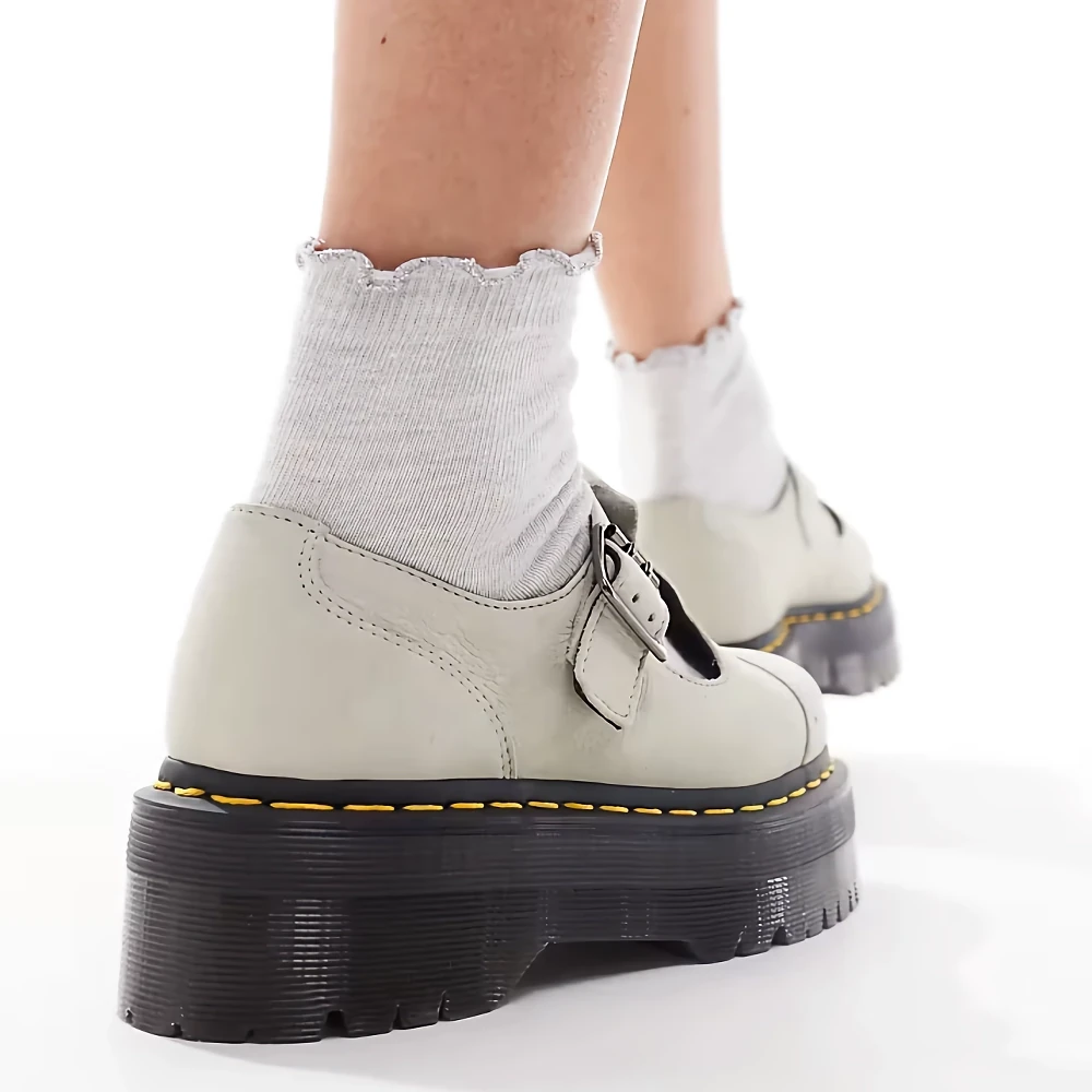Dr. Martens Women's Leather Slip-On Shoes with Buckle - Image 3