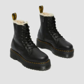 Dr. Martens Women's Black Leather Ankle Boots with Rubber Sole