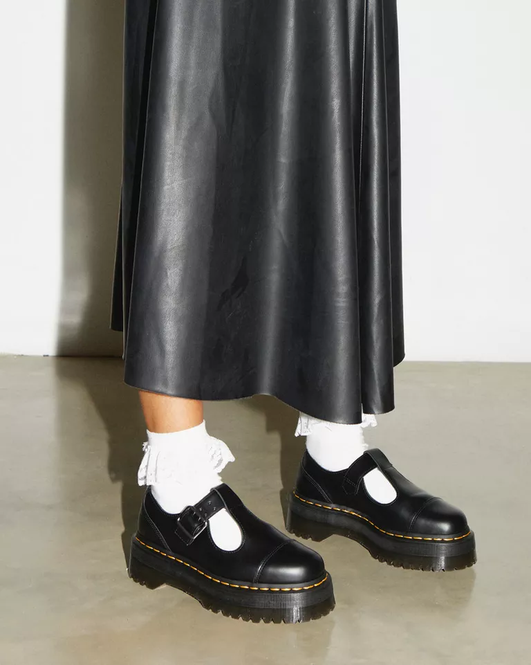Dr. Martens Women's Black Slip-On Shoes with Buckle - Image 2