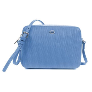 Baldinini Trend Light Blue Calfskin Leather Shoulder Camera Bag
