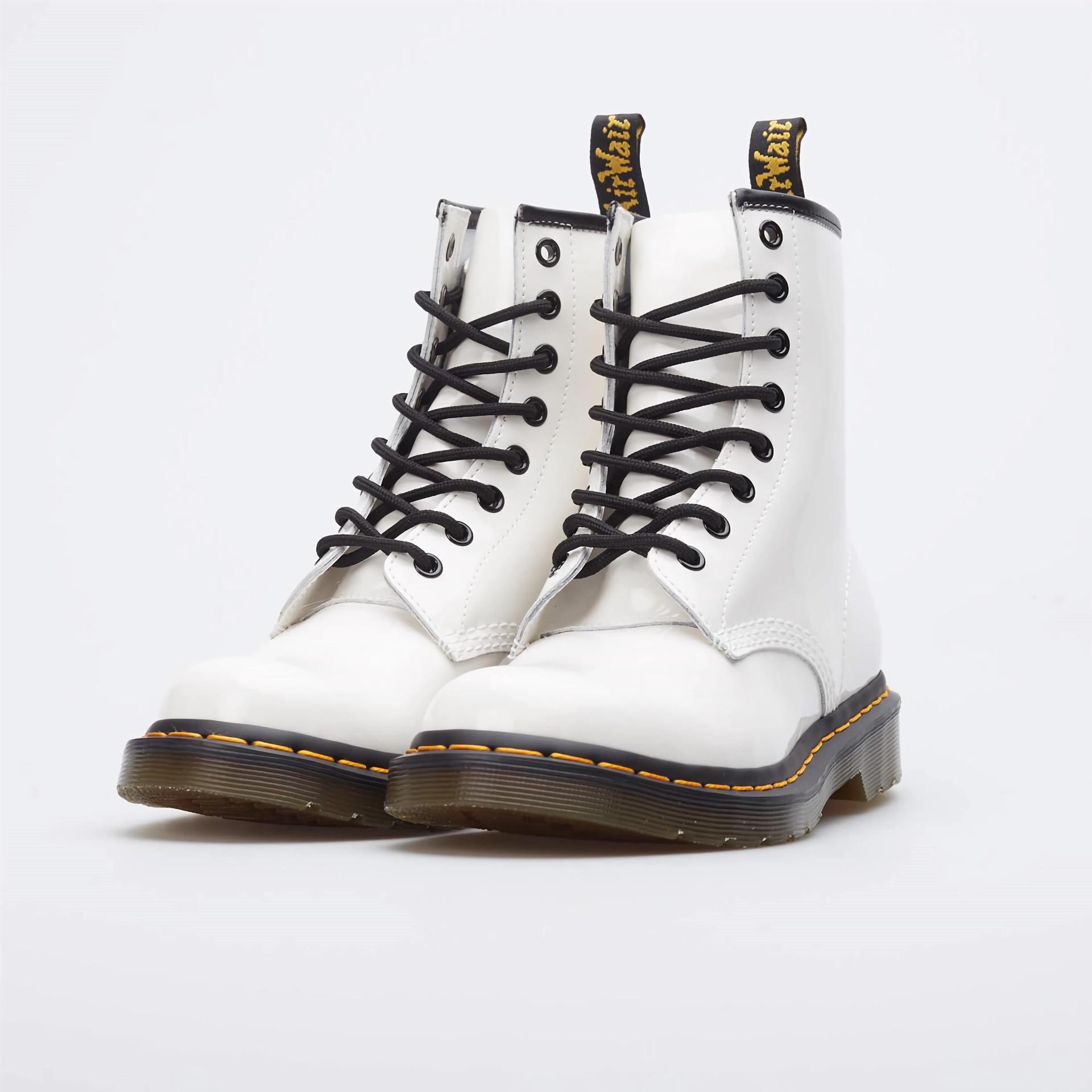 Dr. Martens Women’s White Leather Lace-Up Boots - Fall/Winter Essential - Image 2