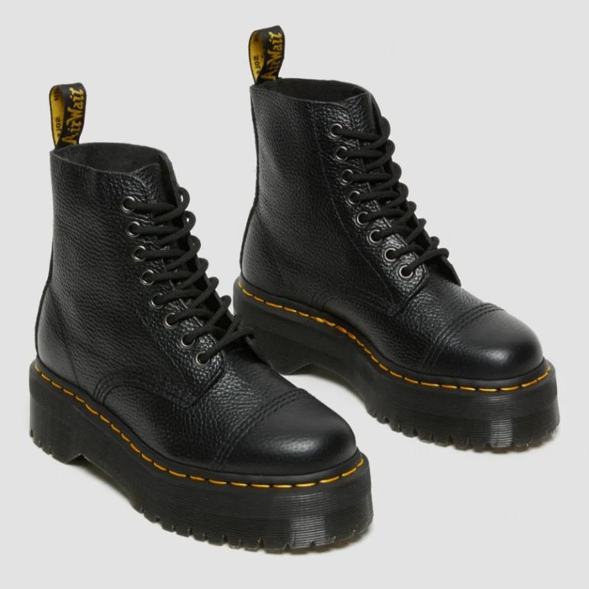 Dr. Martens Women's Black Leather Slip-On Ankle Boots