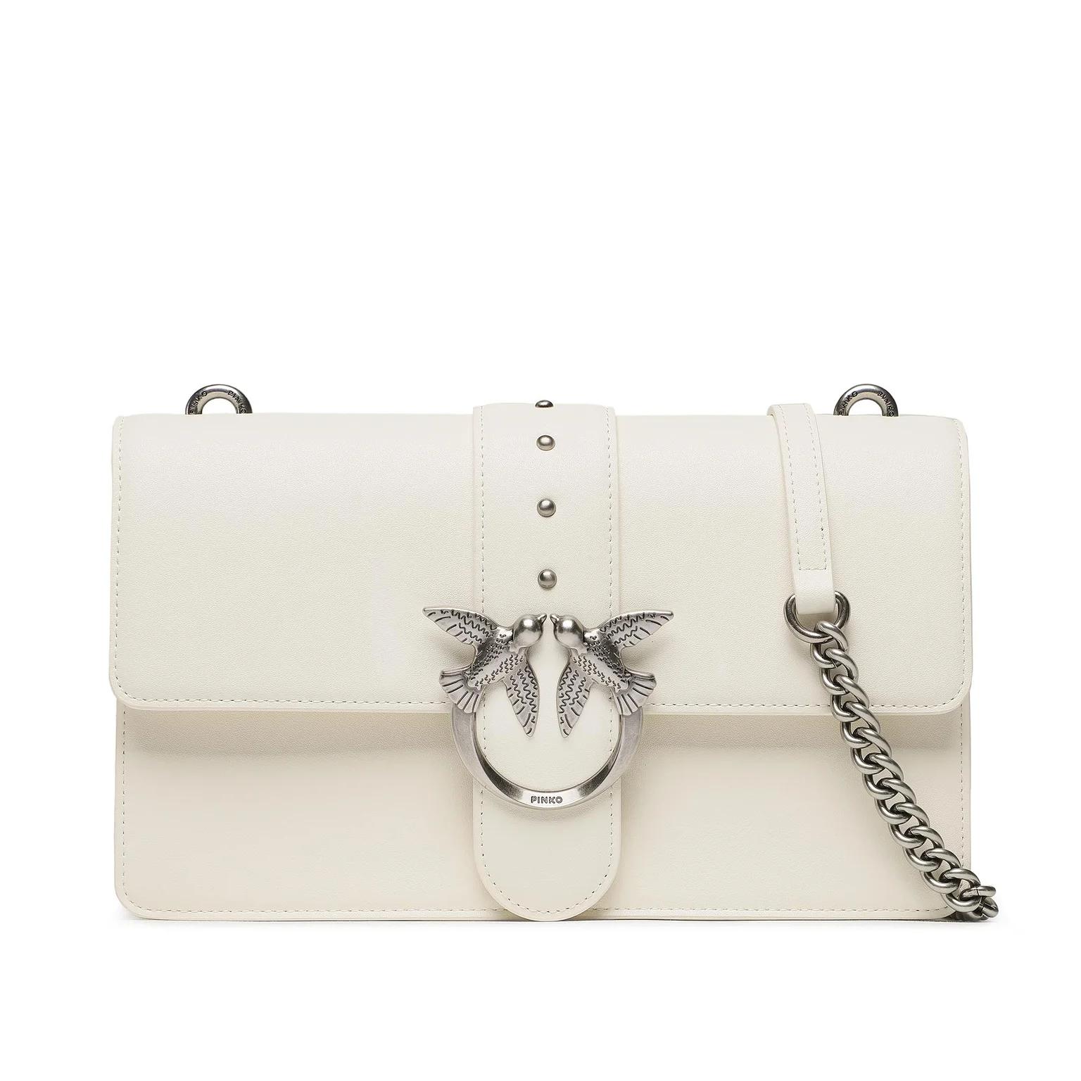 Pinko White Leather Shoulder Bag