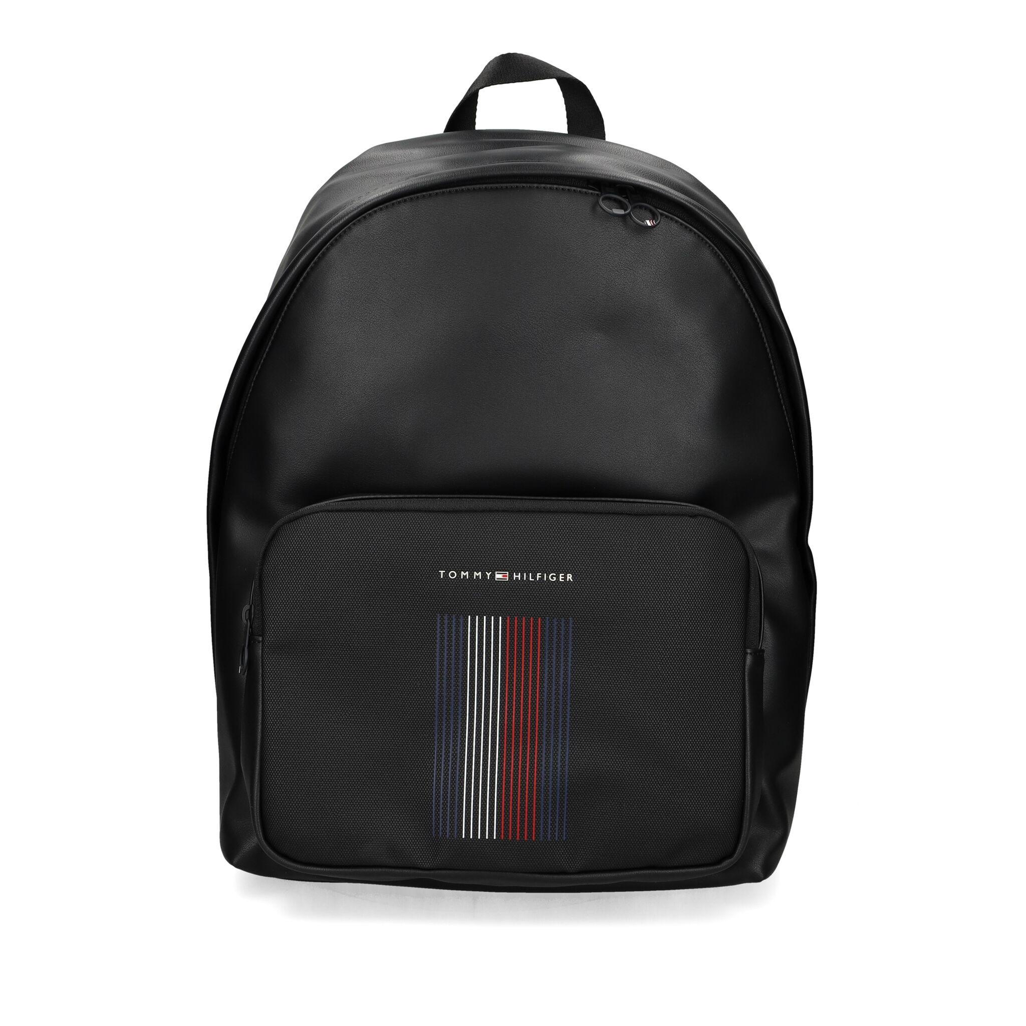 Tommy Hilfiger Men's Black Printed Rucksack with Zip
