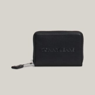 Tommy Hilfiger Women's Black Plain Zip Wallet