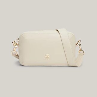 Tommy Hilfiger Women's Beige Zip Shoulder Bag