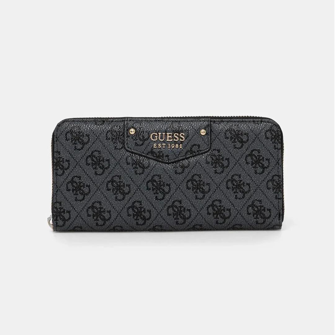 Guess Women's Black Large Printed Wallet