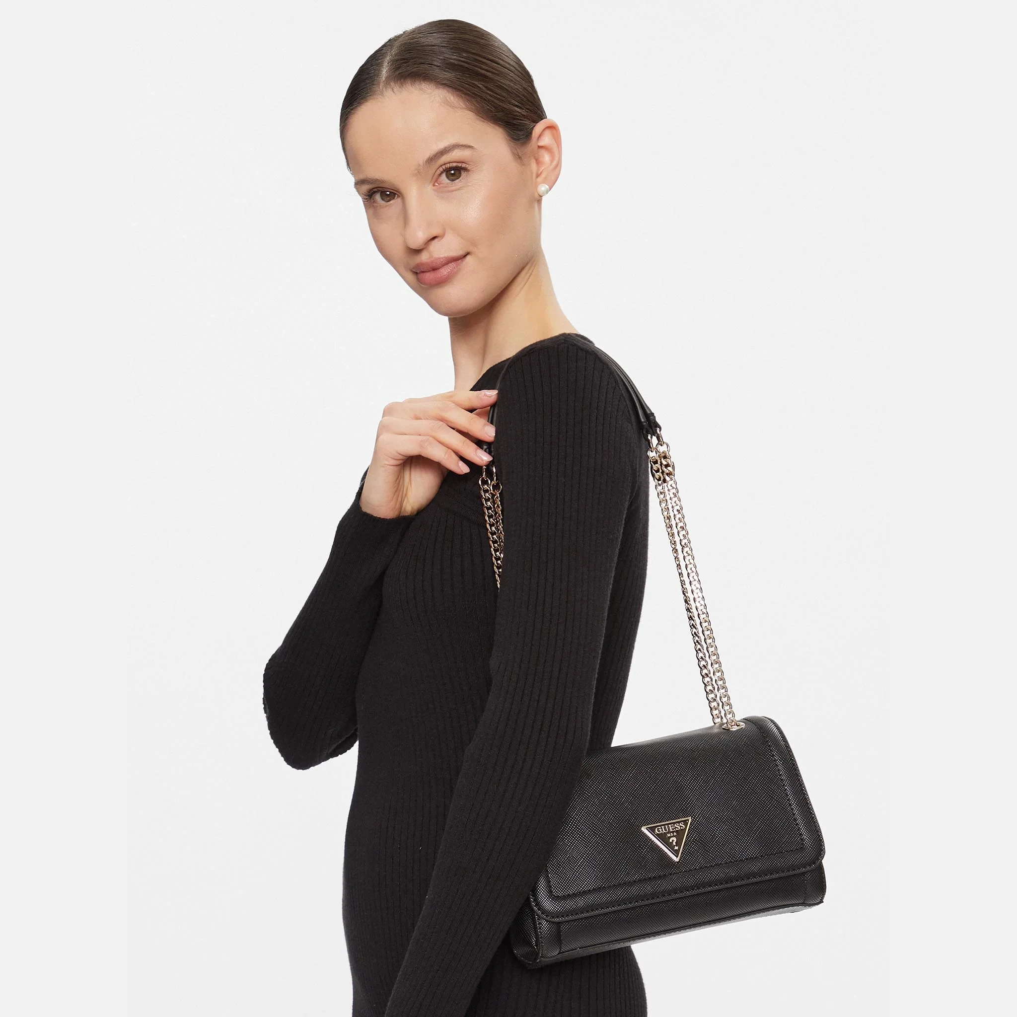 GUESS Women's Black Shoulder Bag - Image 6