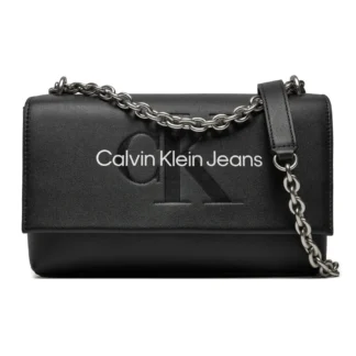 Calvin Klein Jeans Women’s Black and Pink Printed Shoulder Bag