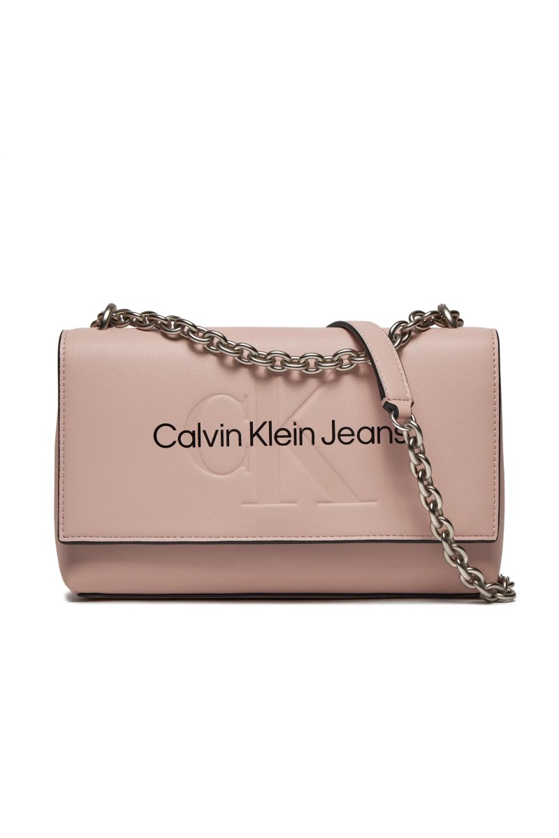 Calvin Klein Jeans Women's Pink Shoulder Bag with Clip Fastening - Image 2
