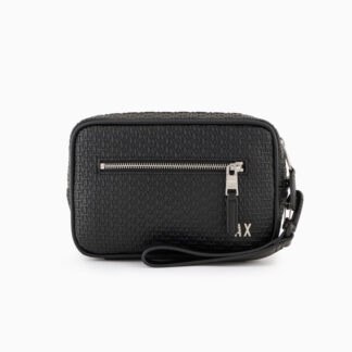 Armani Exchange Men's Black Handbag with Zip Fastening