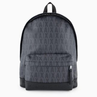 Armani Exchange Men’s Black Printed Rucksack with Front Pockets