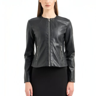 Armani Exchange Women's Black Blazer with Zip Fastening