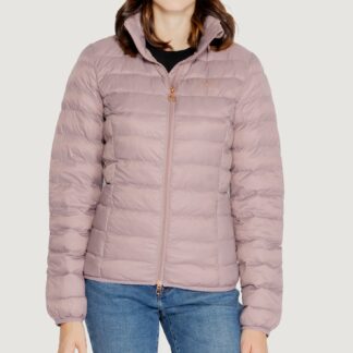 EA7 Women's White Turtleneck Jacket with Zip