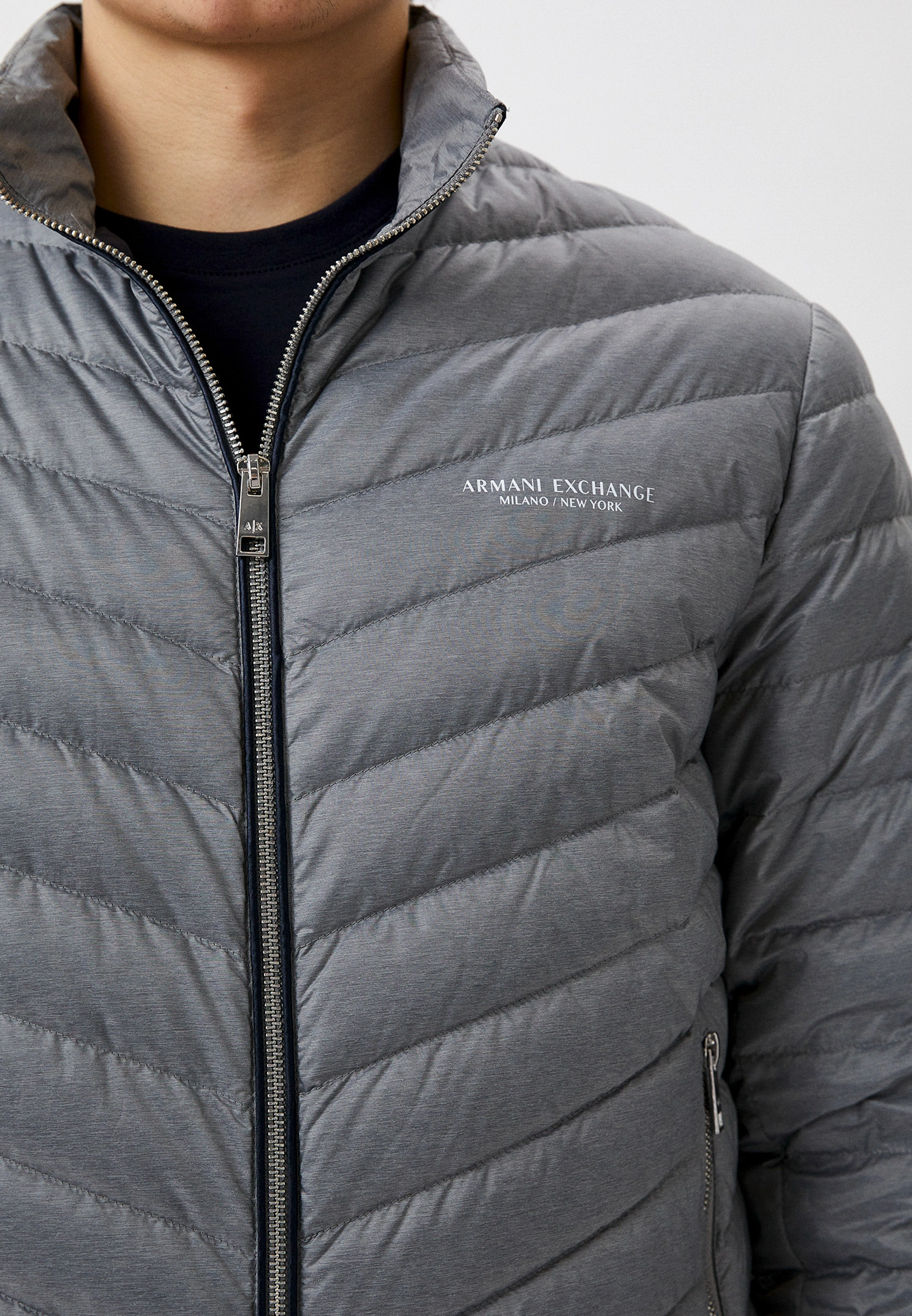 Armani Exchange Men's Grey Turtleneck Jacket - Image 5