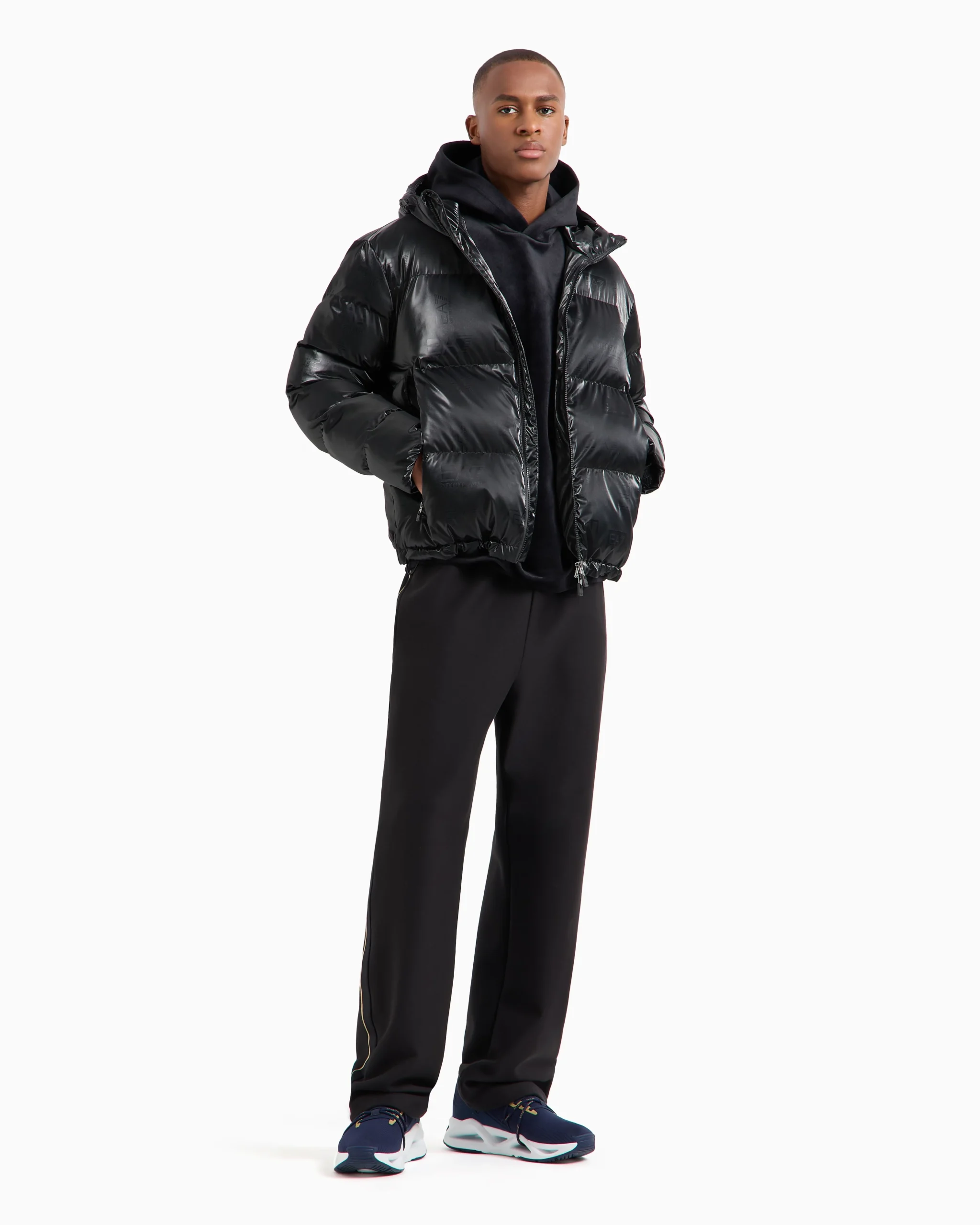 EA7 Men's Black Hooded Jacket - Image 4