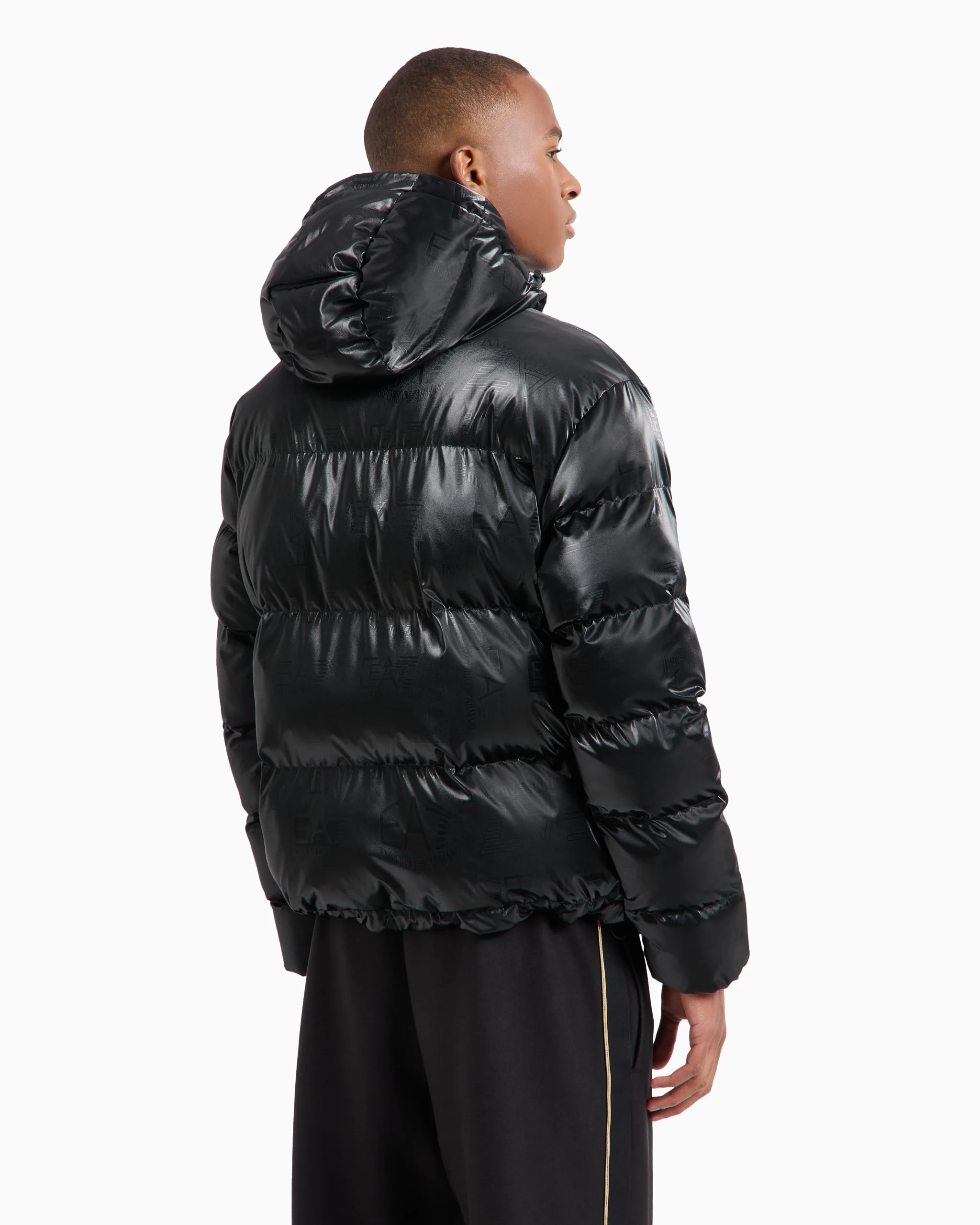 EA7 Men's Black Hooded Jacket - Image 5