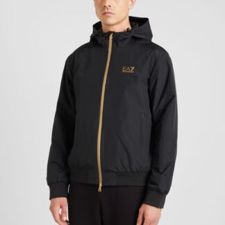 EA7 Men's Black Hooded Jacket