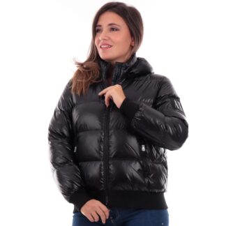 Armani Exchange Women's Black Turtleneck Zip Jacket