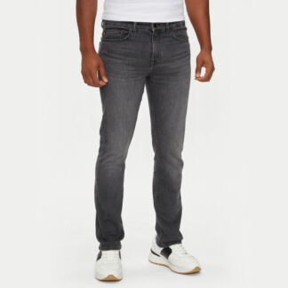 Boss Men's Black Worn-Out Effect Jeans