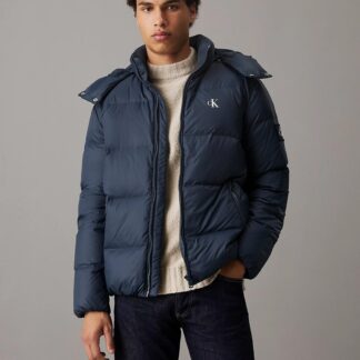 Calvin Klein Jeans Men's Blue Hooded Jacket with Zip