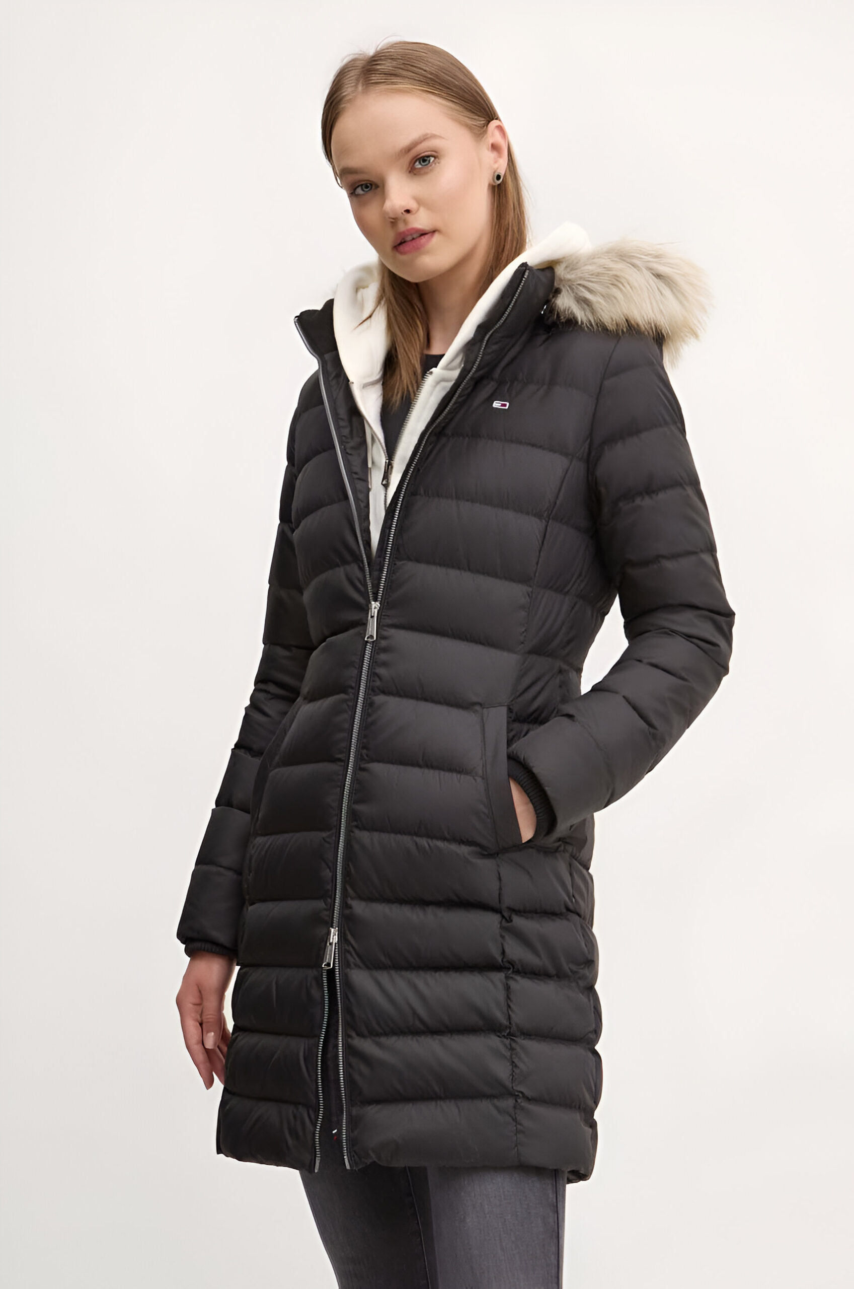 Tommy Hilfiger Women's Hooded Black Jacket