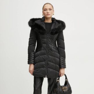 Guess Women's Black Hooded Turtleneck Jacket