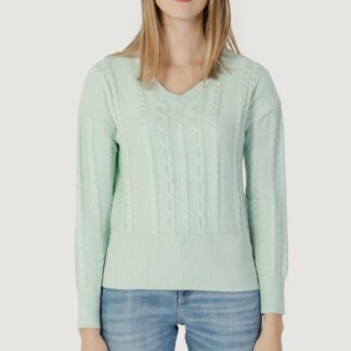 Guess Women's Green V-Neck Knitwear