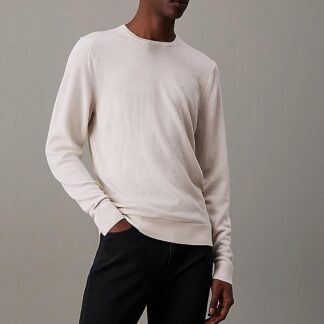 Calvin Klein Jeans Men’s Plain White Wool Knitwear