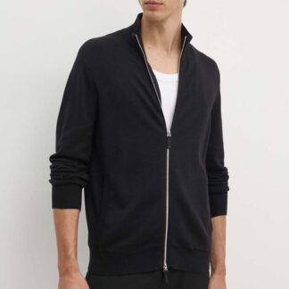 Armani Exchange Men's Black Cardigan with Zip Fastening