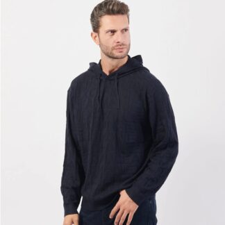 Armani Exchange Men's Blue Hooded Knitwear