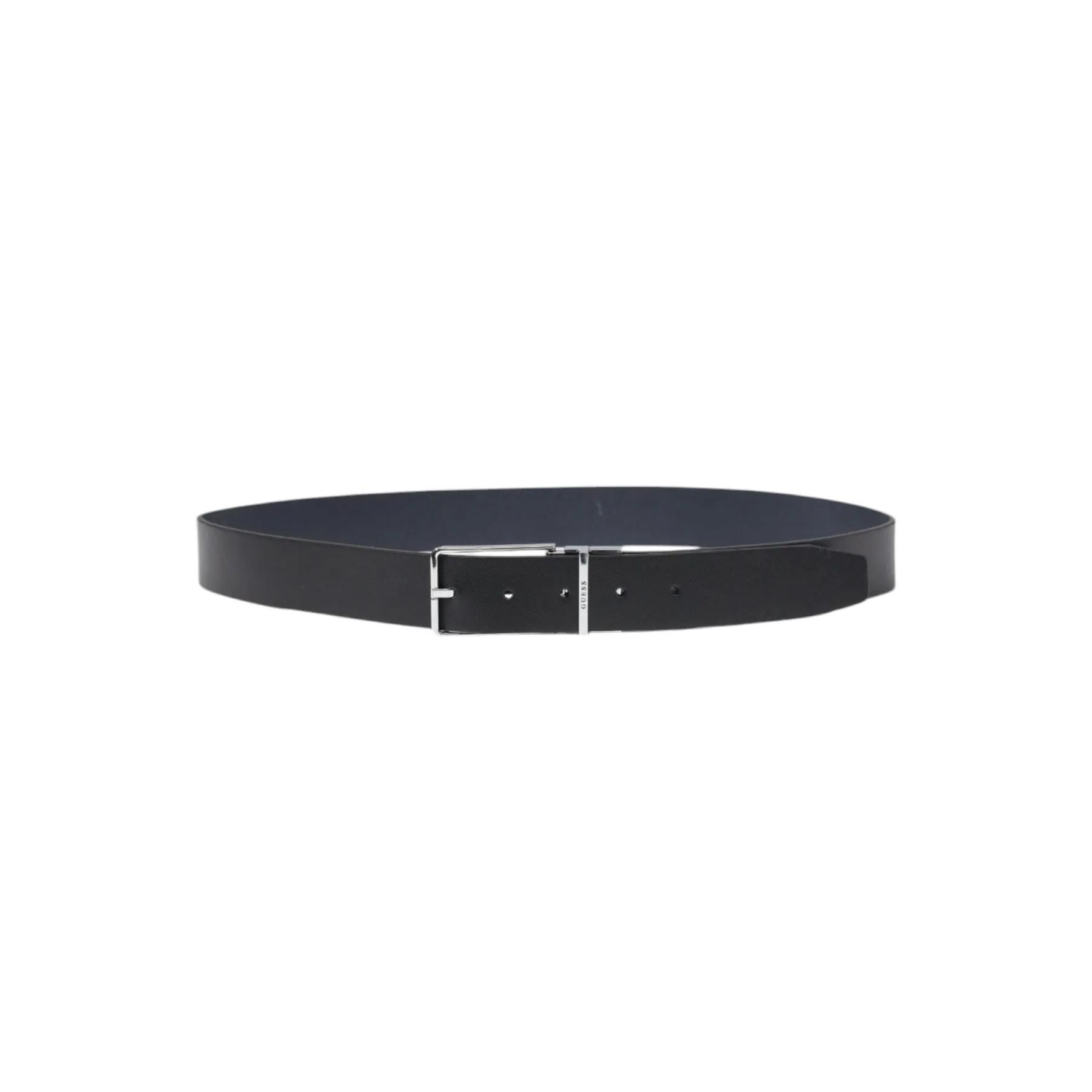 Guess Men's Black Leather Belt
