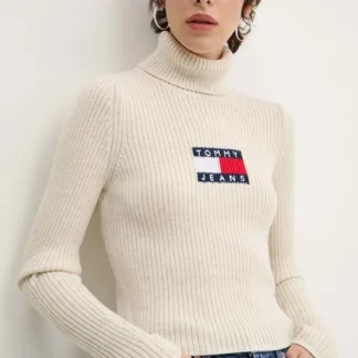 Tommy Hilfiger Women's Beige Turtleneck Knitwear for Fall/Winter